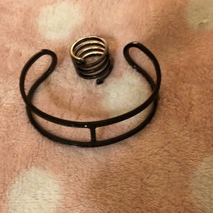 Michael Kors Black Pave' Cuff Bracelet and Ring